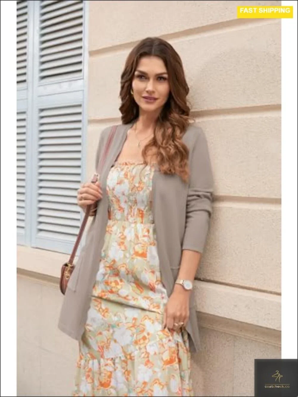 Lightweight Open Front Cardigan with Pockets V-Neck Long Sleeve